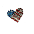 Silverplate with red white and blue crystals.