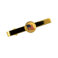 Goldplated tie bar with American flag logo